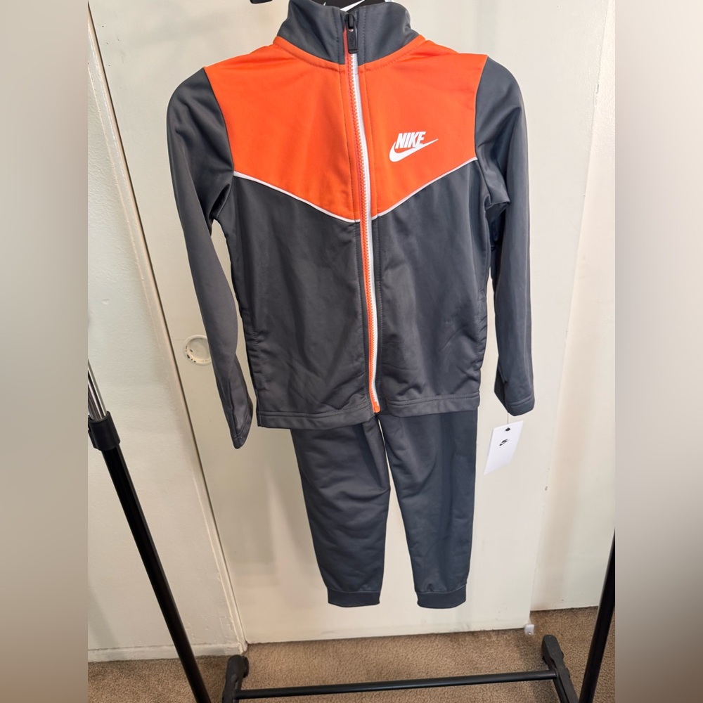 Nike Vibrant Orange and Charcoal Tracksuit